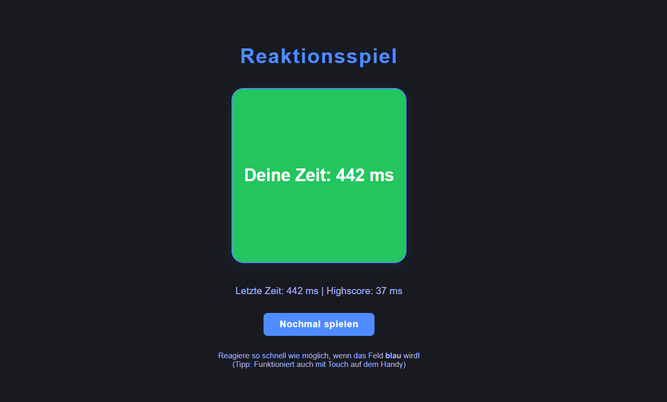 Richtiges Reaktionsspiel
